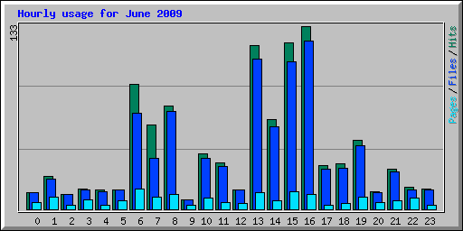 Hourly usage for June 2009