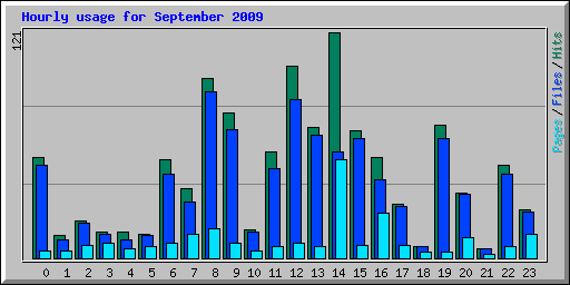 Hourly usage for September 2009