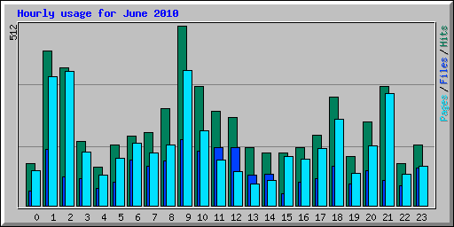 Hourly usage for June 2010