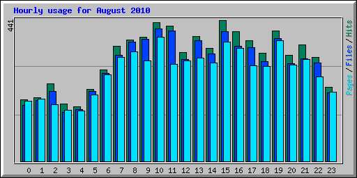 Hourly usage for August 2010